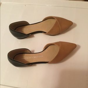 Two toned pointy toe flats